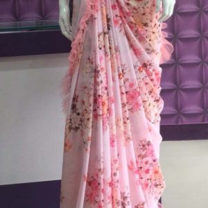 Digital Baby Pink Saree